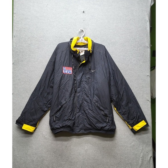 VINTAGE Nike Men Jacket XXL Black Logo Liberty Bowl Patch Embroidery 2001 - Picture 1 of 11